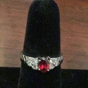 Garnet Silver Ring